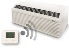 Amana PTC073J25AXXX Air Conditioner - (0-250 Sq Ft room size) 7,700 Btu Cool – 6,800 Btu Heat w/ 2.5 kW -1654 Amp plug / 230V / R-32 / California Compliant - Includes wireless thermostat.